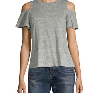 Rebecca Taylor Cold Shoulder Linen Jersey Top